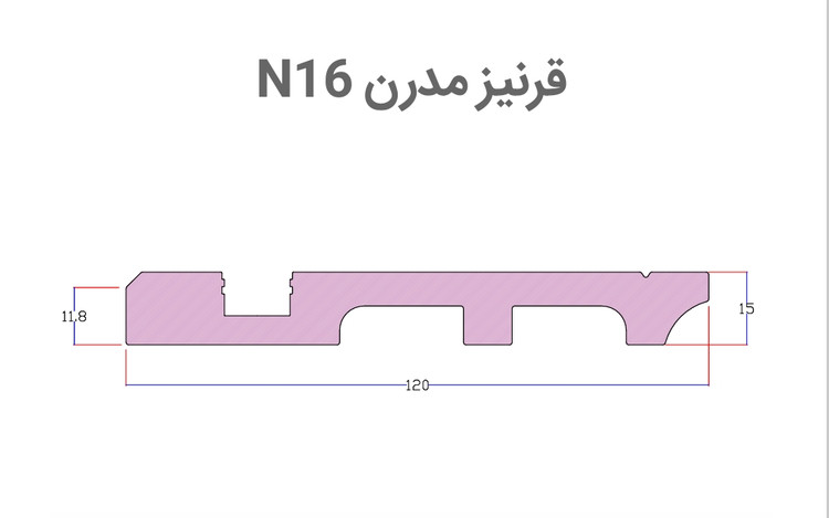 قرنیز مدرن N16 پلی استایرن PVC بهینا
